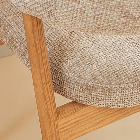 Gepolsterter Stuhl Giovani, beige/Eichenholz, abgerundet, lectus