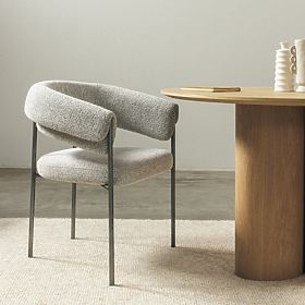 Gepolsterter Stuhl Portia grau, lectus