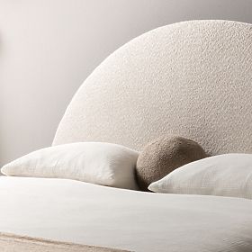 Gepolstertes Bett Orbi 160x200 cm, mit Lattenrost und Stauraum, abgerundet, beige, lectus