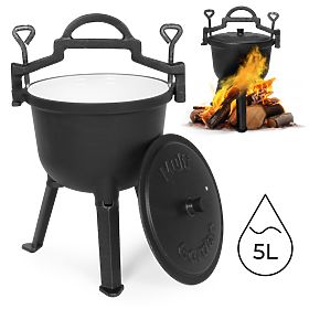Gusseiserner emaillierter 5L stehender Topf Lagerfeuer Grill MultiGarden, MultiGarden