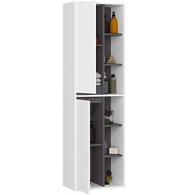 HÄNGENDER BADEZIMMERSCHRANK VAMI W50 2D 6P WEISS / GRAPHITGRAU