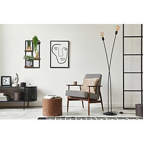 Hängender Blumentopf schwarz Hagart Rustic alte Eiche