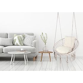 Hängesessel Storchennest TOGO mit cremefarbenen Kissen