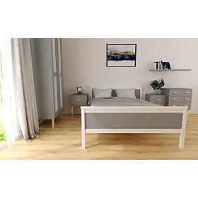 Holzbett Ikar 200 x 120 cm - grau/weiß