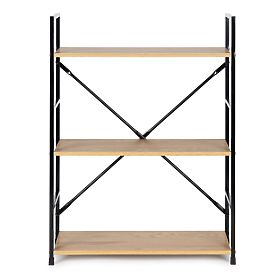 Holzregal mit Metallrahmen breit LOFT 3 Regalböden