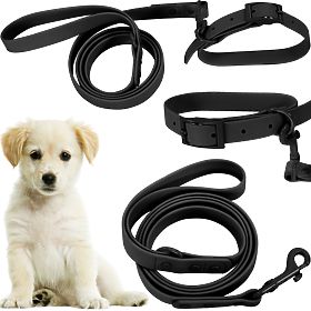 Hundeleine und Halsband PJ-067 schwarz S, PuppyJoy