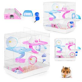 Käfig für Hamster, Meerschweinchen und Nagetiere mit kompletter Ausstattung, PETSI