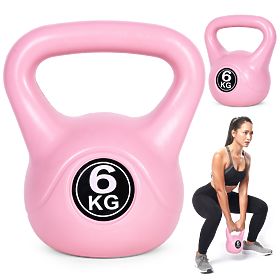 Kettlebell Hantel 6 kg für Fitnessübungen Kugelhantel Gewicht Fitness rosa ModernHome