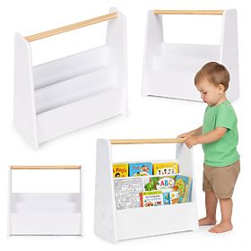 Kinderbücherregal Montessori Bücherregal Organizer 2 Ebenen weiß ECOTOYS, EcoToys