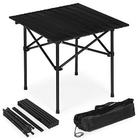 Klappbarer Campingtisch 53x55 cm mit Tasche schwarz MultiGarden, MultiGarden