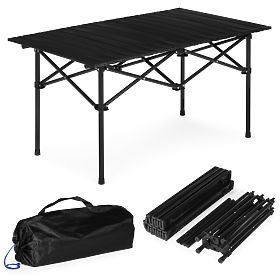 Klappbarer Campingtisch 95x55 cm mit Tasche schwarz MultiGarden, MultiGarden