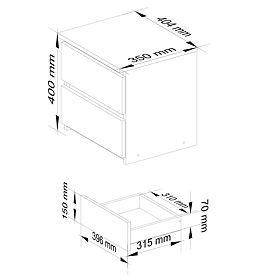 KOMMODE CL2 2SZ CLP PK GRAFIT GRAU / EICHE ARTISAN