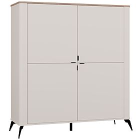 Kommode CORDOBA 4D Kaschmir Beige Eiche Castello Schrank 4 Türen 8 Regale Wohnzimmer