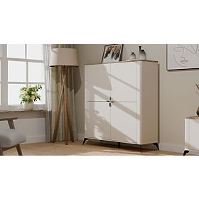 Kommode CORDOBA 4D Kaschmir Beige Eiche Castello Schrank 4 Türen 8 Regale Wohnzimmer