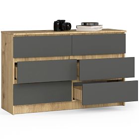 KOMMODE K120 6SZ CLP EICHE ARTISAN / GRAU