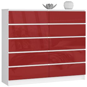 KOMMODE K140 10SZ CLP PK ROT HOCHGLANZ