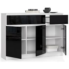 KOMMODE K140 3D 3SZ CLP PK SCHWARZ HOCHGLANZ