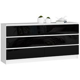 KOMMODE K160 6SZ CLP PK SCHWARZ GLANZ