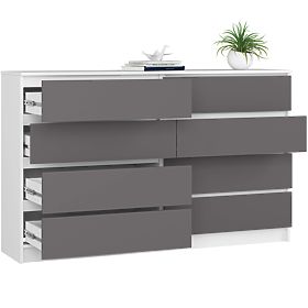 KOMMODE K160 8SZ CLP PK WEISS / GRAU