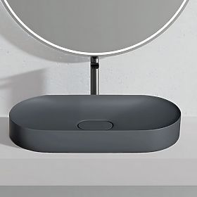 Konglomerat-Waschbecken IRIS 71 CM grau matt