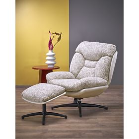 KRONOS Sessel mit Fußhocker, beige / mehrfarbig (1p=1 Stück), Halmar