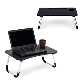Laptop-Tisch für das Bett 60x40cm - Schwarz