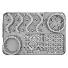 LICK MAT FÜR LANGSAMERE NAHRUNGSAUFNAHME GRAU