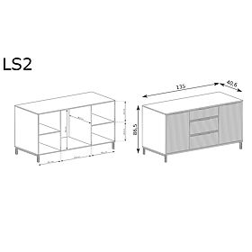 LINKaSTYLE Kommode LS2 Kaschmir, Halmar