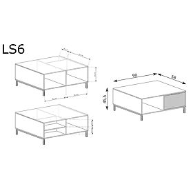LINKaSTYLE Couchtisch LS6 Kaschmir, Halmar