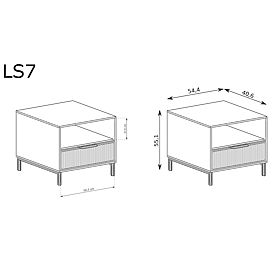 LINKaSTYLE Nachttisch LS7 Cashmere, Halmar