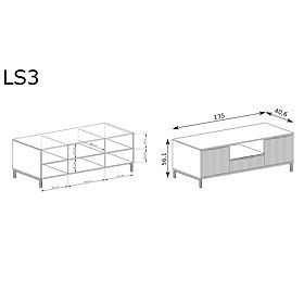 LINKaSTYLE TV-Lowboard LS3 Kaschmir, Halmar