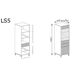 LINKaSTYLE Vitrine LS5 Kaschmir, Halmar