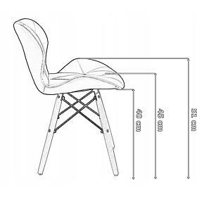 Moderne gepolsterter Stuhl MURET schwarz