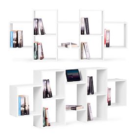 Moderne Hängeregal mit 8 Regalböden weiß, MODERNHOME