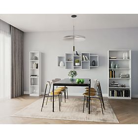 Moderne Hängeregal mit 8 Regalböden weiß, MODERNHOME