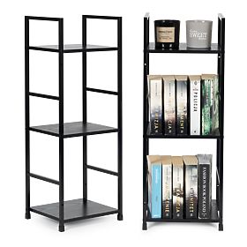 Moderner Holzregal mit Metallrahmen LOFT 3 Regalböden schwarz