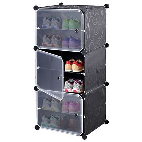 Modularer Schuhschrank Kleiderschrank Pola schwarz