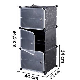 Modularer Schuhschrank Kleiderschrank Pola schwarz