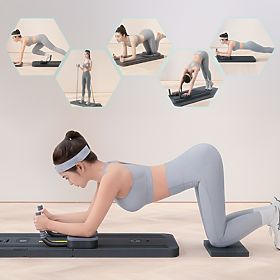 Multifunktionale faltbare Pilates-Reformer-Trainingsplatte mit LCD-Display und Expander ModernHome