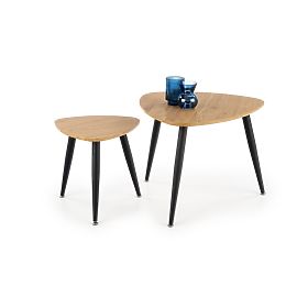 NICEA 2, Set aus 2 Bänken Eiche Gold/Schwarz
