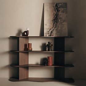 Niedriges Regal Rheo, Villa Walnuss, gewellt