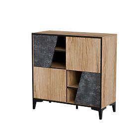 OVO Regal 4D Dunkelbeton / Uralteiche, Halmar