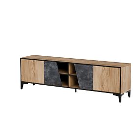 OVO TV-Schrank Dunkelbeton / Alteiche, Halmar