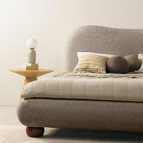 Polsterbett Bowee 160x200 cm, mit Lattenrost, grau, Kugelfüße