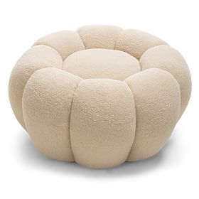 Pouf Perugia, beige, Bouclé, runde Formen, lectus