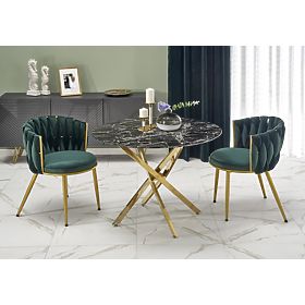 RAYMOND 2 Tisch, Platte - schwarzer Marmor, Beine - gold (2p=1Stk)