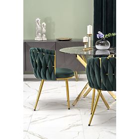 RAYMOND 2 Tisch, Platte - schwarzer Marmor, Beine - gold (2p=1Stk)