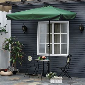 Rechteckiger großer schräger Garten-Klappschirm mit grünem Griff 200 x 140 cm