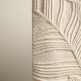 Rechteckiger Teppich Mona getuftet, Wolle, cremefarben, Blätter