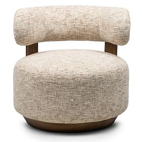 Relax-Sessel Dolce, runde Formen, beige-grau/Nussbaum